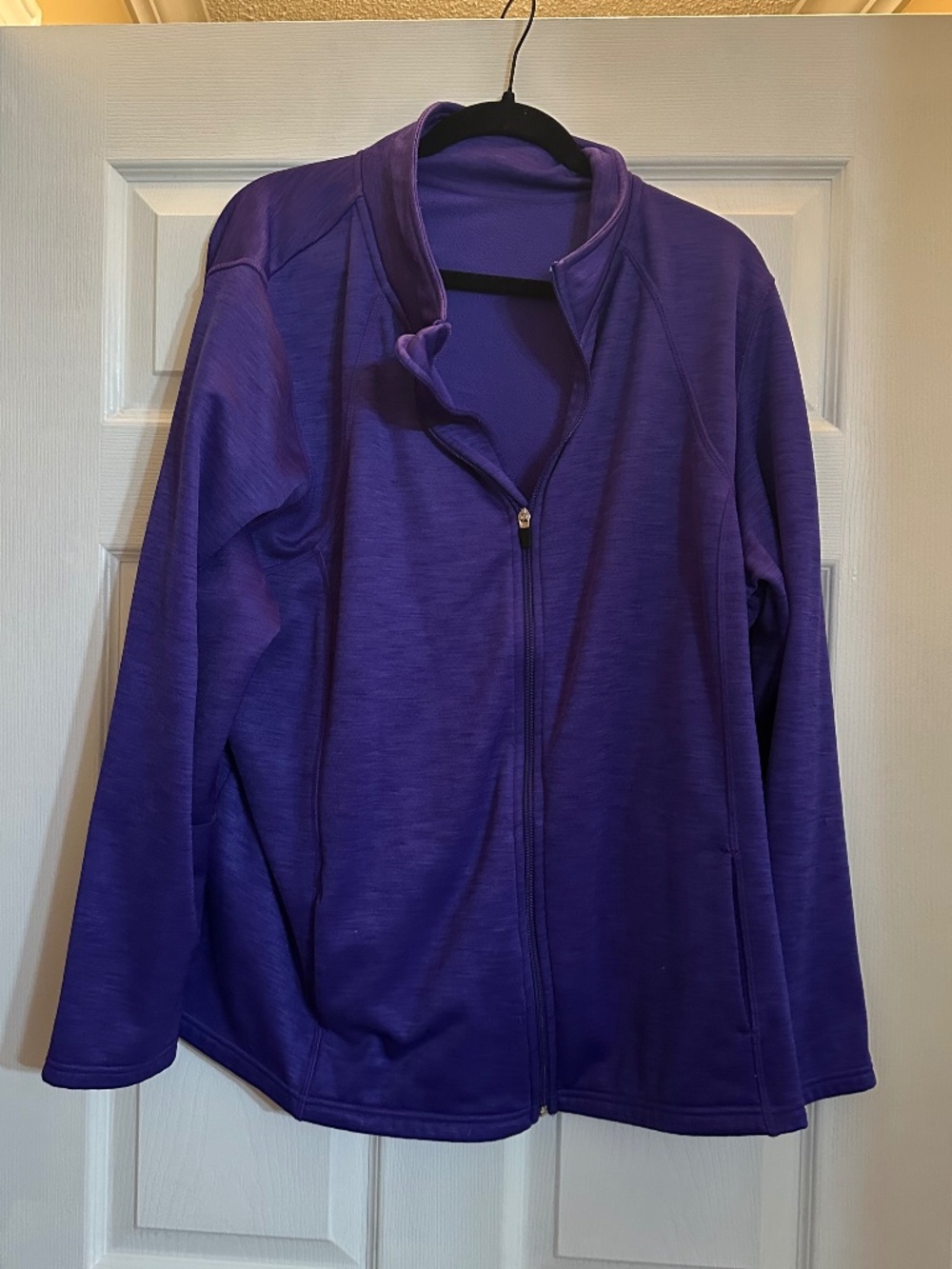 Purple Full Zip Fleece Jacket Women’s 2XL Lightweight Activewear